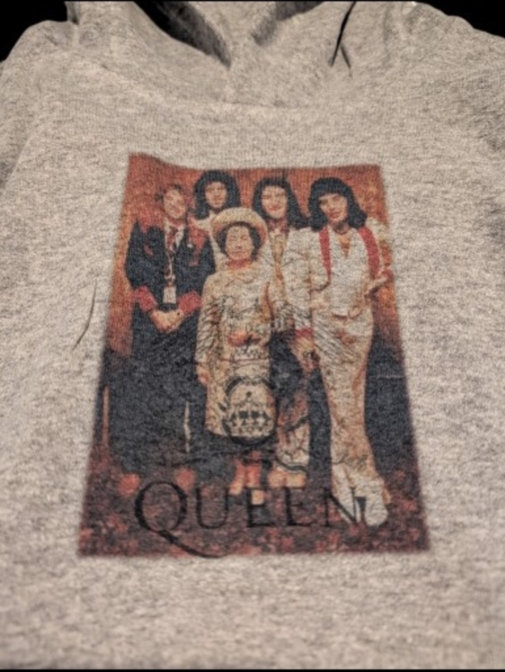 Size 2 hoodie with vintage Queen photo